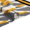 1 Yard Yellow, Black and White Abstract Borders Silk Jersey 45" Wide, Stretchy Fabric for Dresses, Tops, Skirts